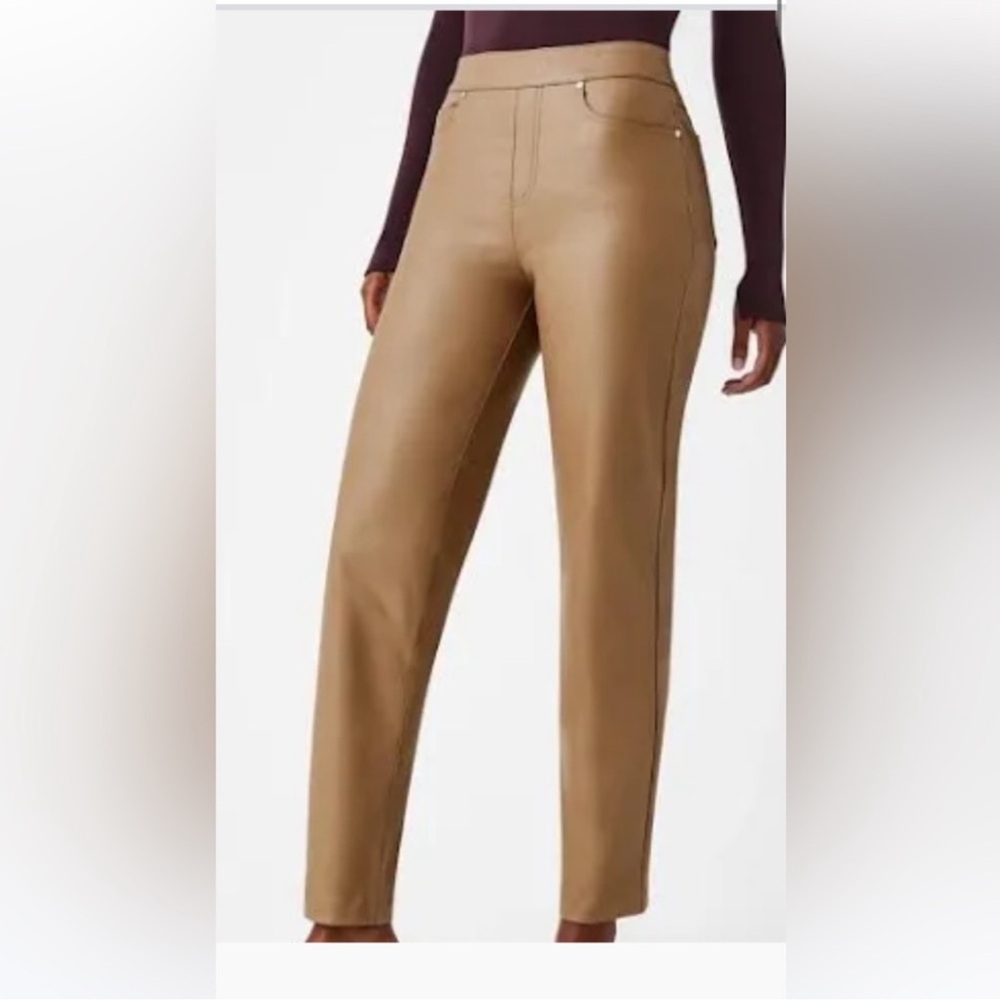 SPANX Tan Faux Leather Women's Pants